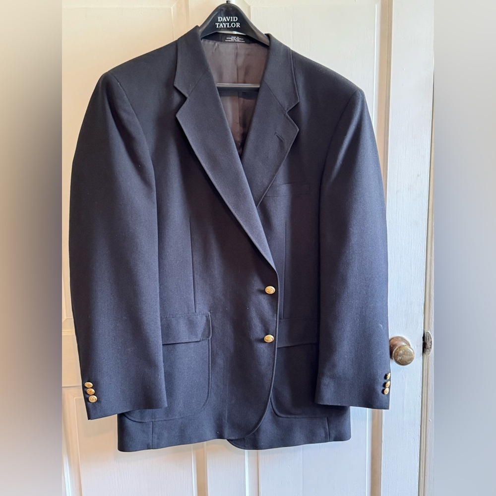Men's Classic Navy Blazer with Gold Buttons